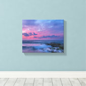 ビーチサンセットストレッチキャンバス印刷 キャンバスプリント (インサイチュ (ウッドフロア))