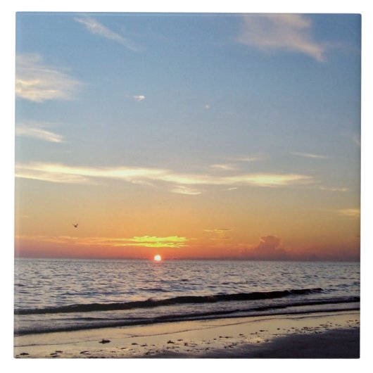 ビーチサンセットセラミックタイル タイル (正面)