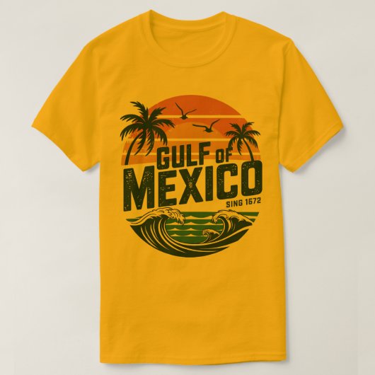 ビーチサンセットティークメキシコ湾Tシャツ Tシャツ (デザイン正面)