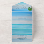 ビーチサンセットトロピカルデスティネーションハワイ夏 オールインワン招待状 (外側)
