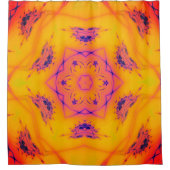 ビーチサンセットハイコントラストマンデラ シャワーカーテン (正面)