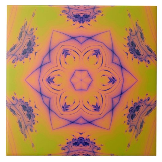 ビーチサンセットハイコントラストマンデラ タイル (正面)