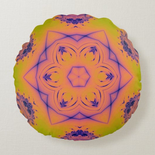 ビーチサンセットハイコントラストマンデラ ラウンドクッション (正面)