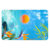 ビーチサンセットバードオブパラダイス マグネット (横)