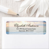 ビーチサンセットパーソナライズされた住所 シール (インサイチュ)