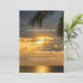 ビーチサンセットパームお祝いオブライフ 招待状 (スタンド正面)