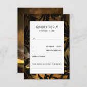 ビーチサンセットパームズウェディングRSVPカード 出欠カード (正面/裏面)