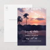ビーチサンセットパームズ日付を保存 案内ポストカード (正面/裏面)