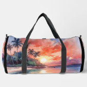 ビーチサンセットパーム絵画ツリー ダッフルバッグ (正面)