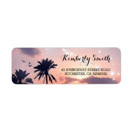 ビーチサンセットパ結婚ームズ ラベル