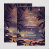 ビーチサンセットパ葉ーム結婚詳細 エンクロージャーカード (正面/裏面)