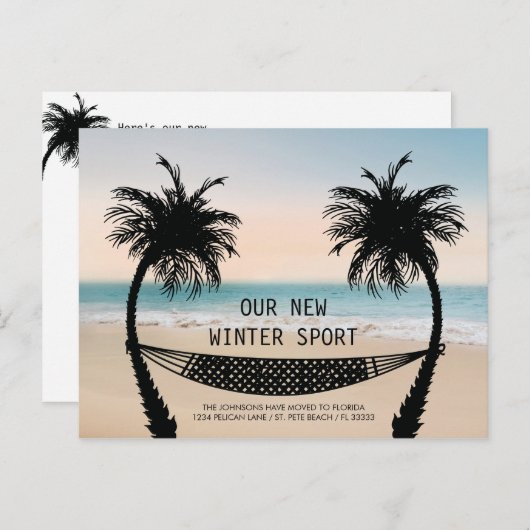 ビーチサンセットフロリダニューホームに移動 案内ポストカード (正面/裏面)