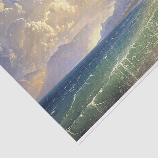 ビーチサンセットムーディ絵画ー景観のデコパージュ 薄葉紙 (詳細)