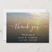 ビーチサンセットモダン葬儀感謝状 カード (正面)
