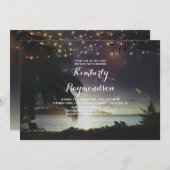 ビーチサンセットライツトロピカルバースデーパーティー 招待状 (正面/裏面)