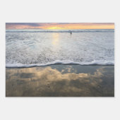 ビーチサンセットラッピング紙フラットシートセット3 ラッピングペーパーシート (正面3)