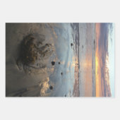 ビーチサンセットラッピング紙フラットシートセット3 ラッピングペーパーシート (正面3)