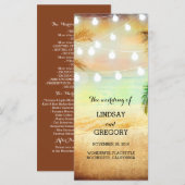 ビーチサンセットロマンチックな結婚式 プログラム (正面/裏面)