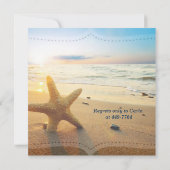 ビーチサンセットロマンチックブライダルシャワー任意パーティー 招待状 (裏面)