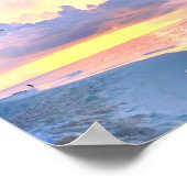 ビーチサンセット海サンドパームツリーモルディブマイアミ ポスター (角)