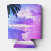 ビーチサンセット海サンドパームツリーモルディブマイアミ 缶クーラー (裏面)