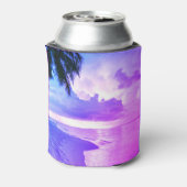 ビーチサンセット海サンドパームツリーモルディブマイアミ 缶クーラー (缶裏面)
