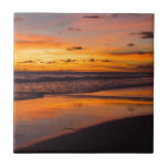 ビーチサンセット海ビューオレンジイエロー タイル<br><div class="desc">この楽しむデザインで毎日の夕日。美しいオレンジと黄色は、この夕日を絶対に作素晴らしり、あなたのビーチをテーマにしたバスルームに素晴らし追加されるだろう。</div>