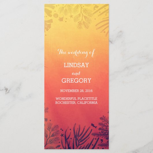 ビーチサンセット海水中ウェディングプログラム プログラム (正面)