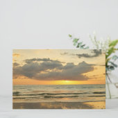 ビーチサンセット海海の曇り空のスクラップブック紙 (スタンド正面)
