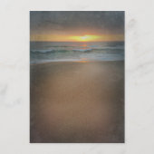 ビーチサンセット結婚シーナンスゲスト エンクロージャーカード (裏面)