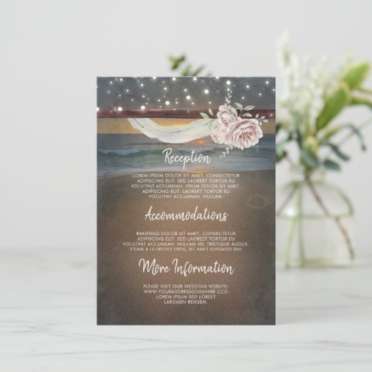 ビーチサンセット結婚シーナンスゲスト エンクロージャーカード (スタンド正面)