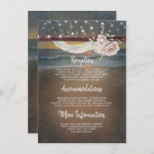 ビーチサンセット結婚シーナンスゲスト エンクロージャーカード (正面/裏面)