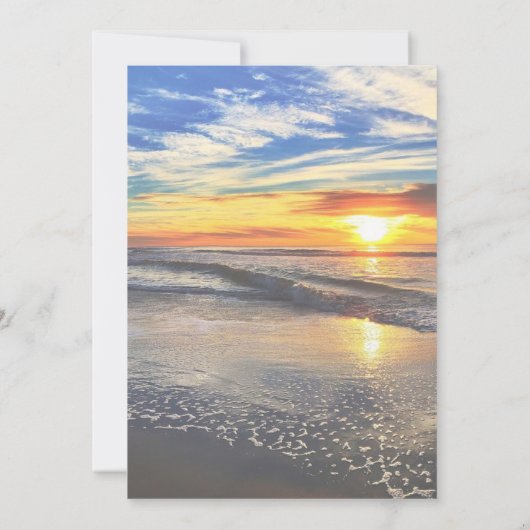 ビーチサンセット結婚式招待状 招待状 (裏面)