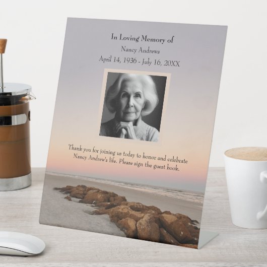 ビーチサンセット葬儀記念 台座サイン (インサイチュ)