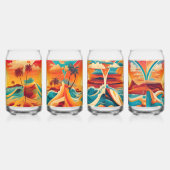 ビーチサンセット飲み物用品 ガラス缶 (右)