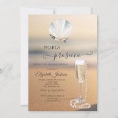 ビーチサンセット シェル パール & プロセッコ 招待状 (正面)