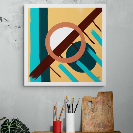 ビーチサンセット – 抽象芸術 キャンバスプリント