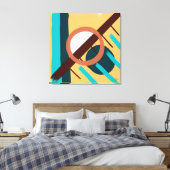 ビーチサンセット – 抽象芸術 キャンバスプリント (インサイチュ (寝室))