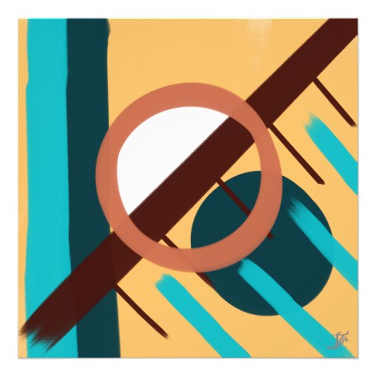 ビーチサンセット – 抽象芸術 フォトプリント (正面)