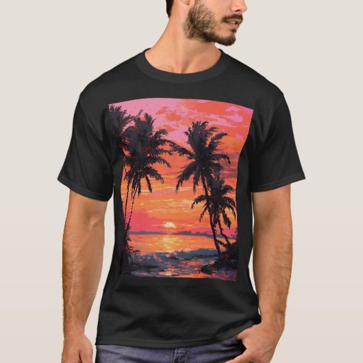 ビーチサンセットTシャツ Tシャツ (正面)