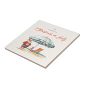 ビーチサンタウォーターの色7月のクリスマスパーティーBBQ タイル (側面)