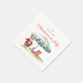 ビーチサンタウォーター色クリスマス7月プールパーティー スタンダードカクテルナプキン (角)