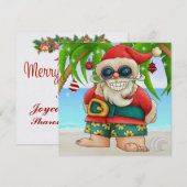 ビーチサンタカクテルパーティー招待状 - SRF 招待状 (正面/裏面)