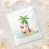 ビーチサンタクロースのメリークリスマス フェイバーバッグ (クリップ留めされた状態)