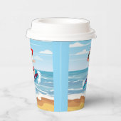 ビーチサンタサーフィンクリスマス 紙コップ (右)