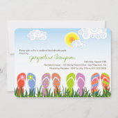 ビーチサンダルおもしろいの日なたのかわいいバチェロレッテ 招待状 (正面)