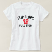 ビーチサンダルで夏を満喫; 夏のビーチシューズ Tシャツ (デザイン正面)
