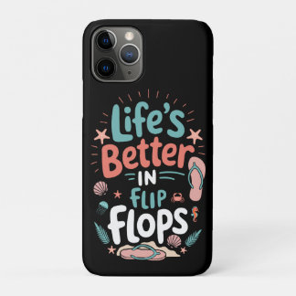 ビーチサンダルで過ごすのが最高 – トロピカルビーチの楽しさ iPhone 11 PROケース