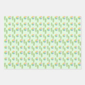 ビーチサンダルとビーチ数々のボールカラー ラッピングペーパーシート (正面3)