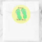 ビーチサンダルと水玉模様 ラウンドシール (バッグ)